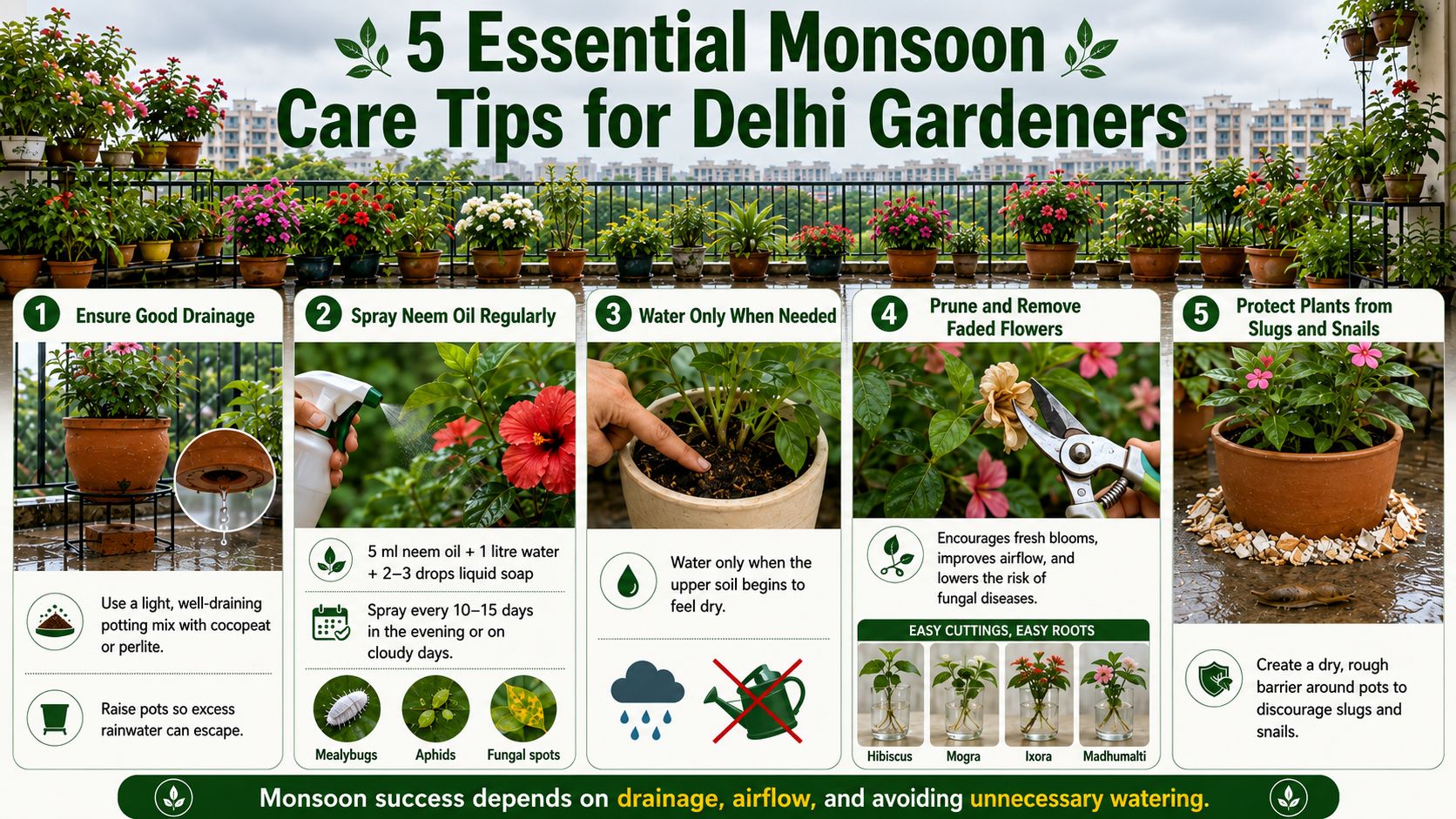 Essential Monsoon Care Tips for Delhi Gardeners
