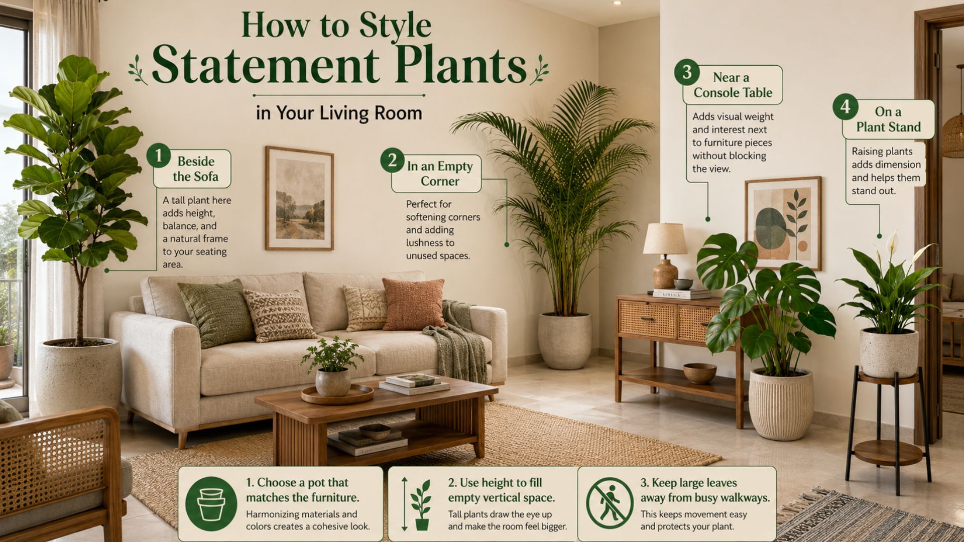 How to Style Statement Plants in your Living Room