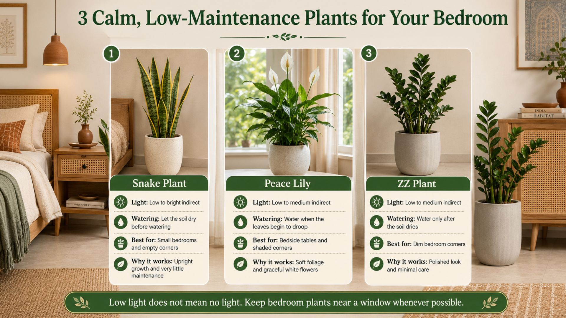 Calm, Low Maintenance Plants for your Bedroom