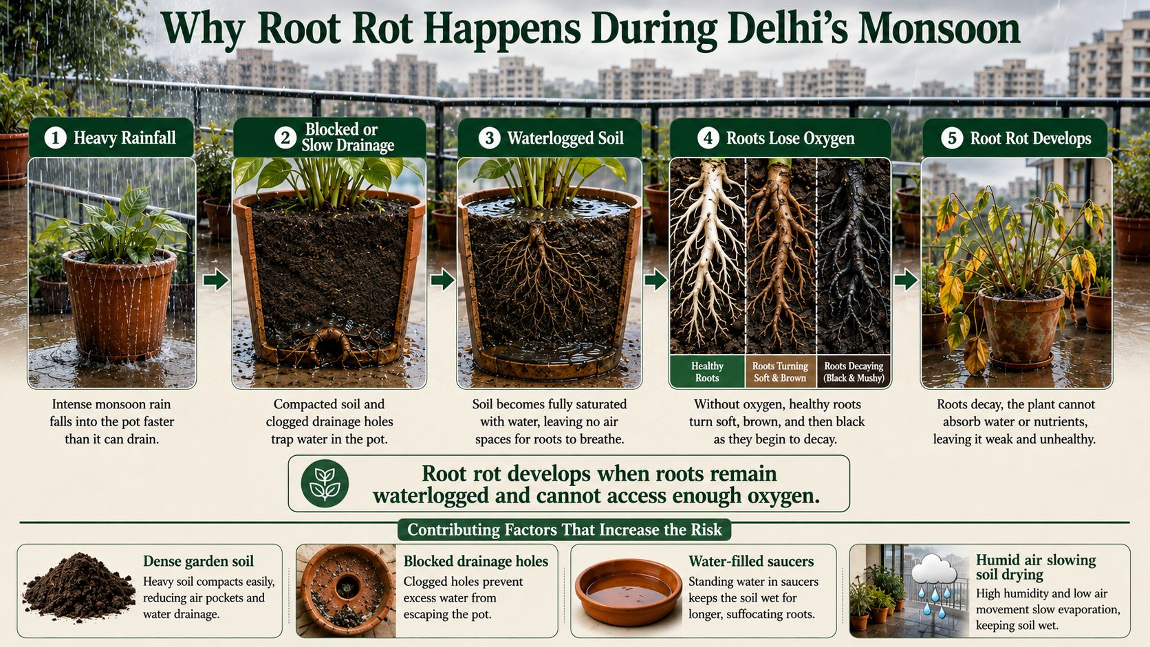 Why Delhi's Rain Causes Root Rot in the First Place