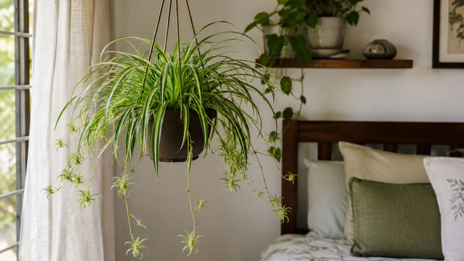 6. Spider Plant (मकड़ी का पौधा)