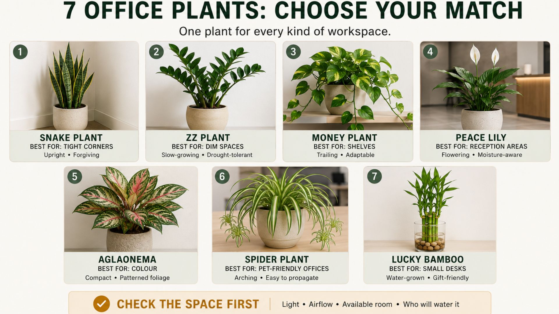 7 Best Indoor Plants for Indian Offices