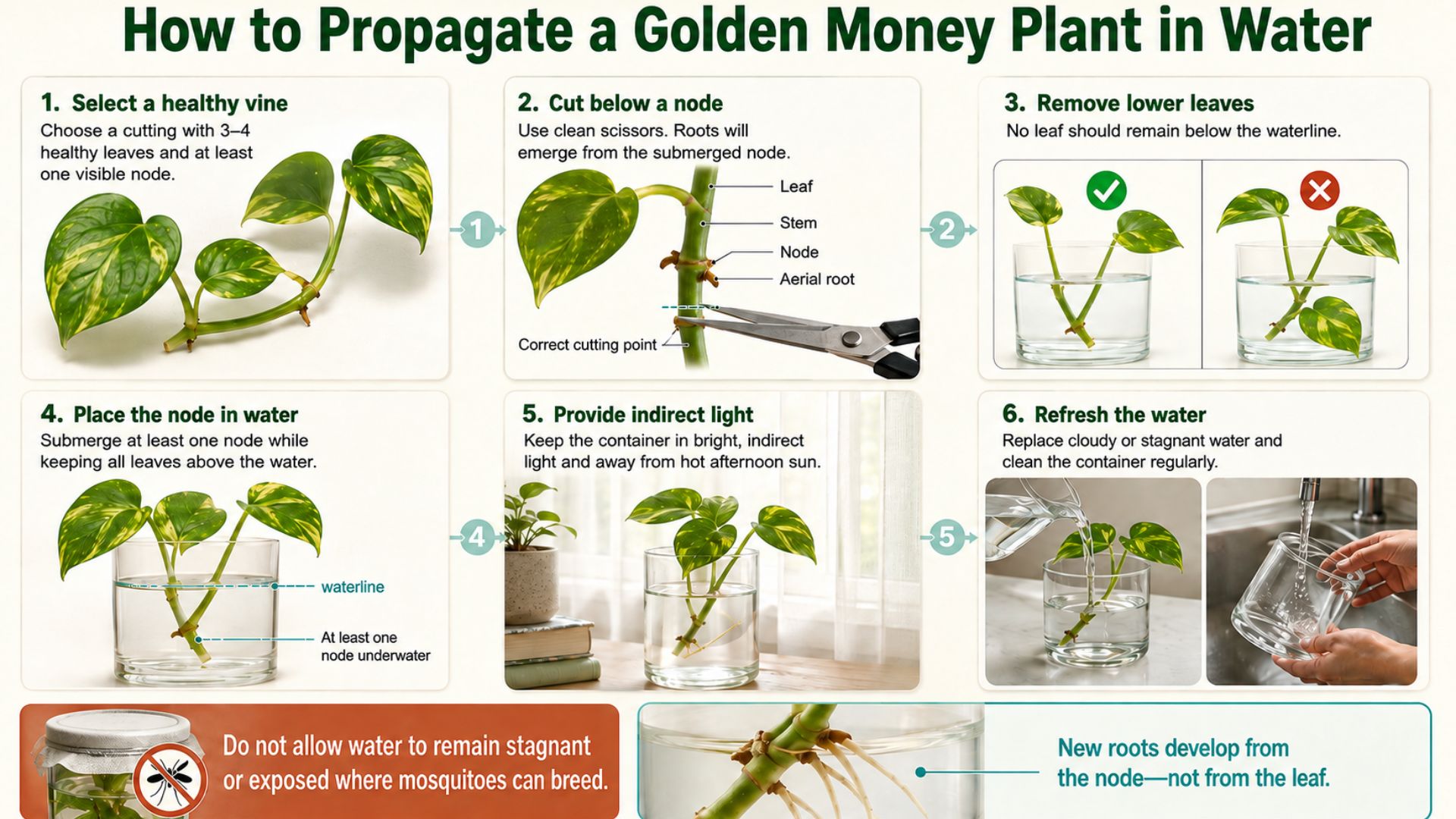 How to Grow Golden Money Plant in Water