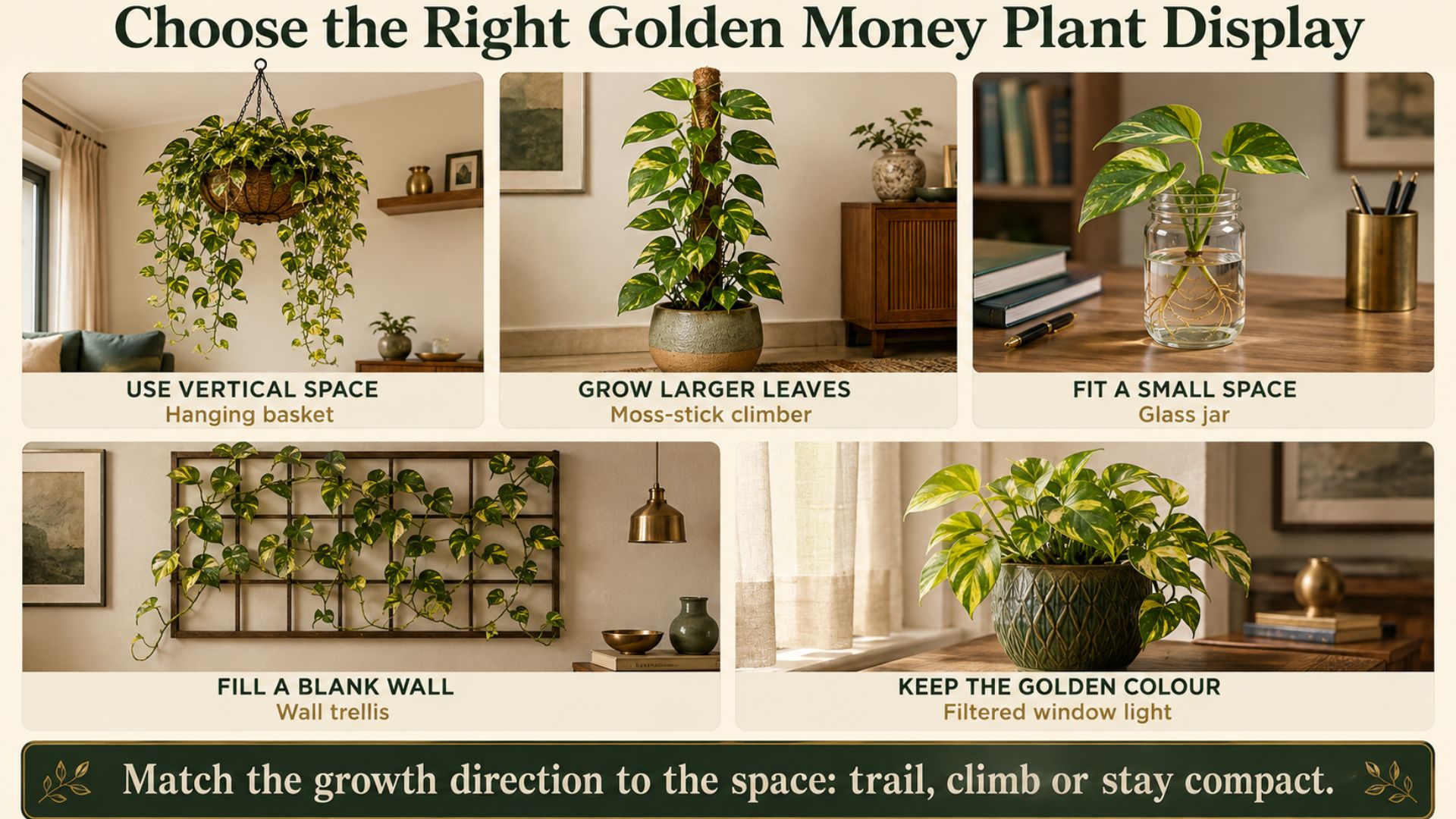 How to Style a Golden Money Plant at Home