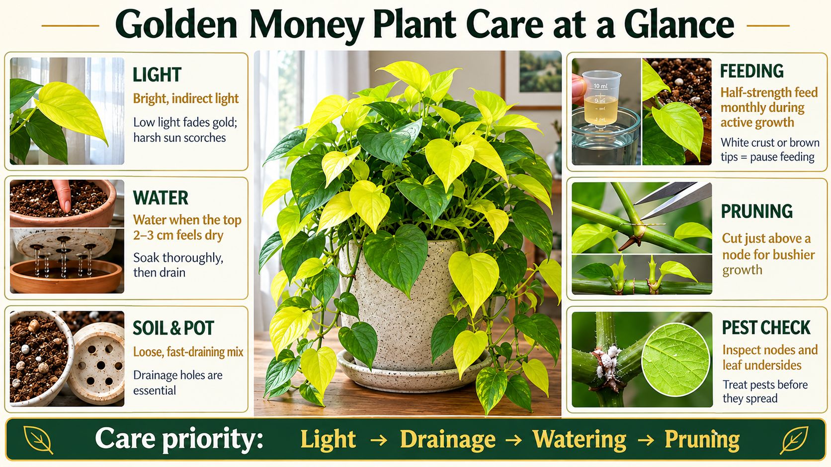 How to Care for a Golden Money Plant