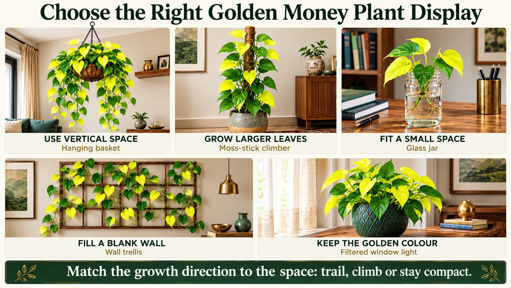 How to Style a Golden Money Plant at Home