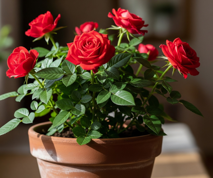 Roses (and mini roses) as popular flowering choices for home gardens and compact spaces.