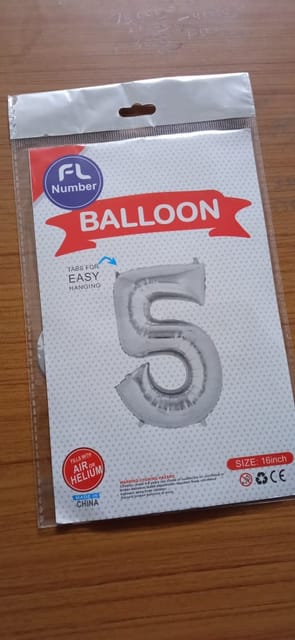 foil number balloon (5) silver