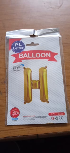 foil letter balloon (H) golden