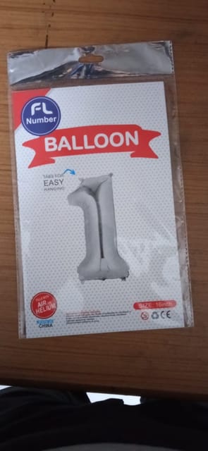 foil number balloon (1) silver