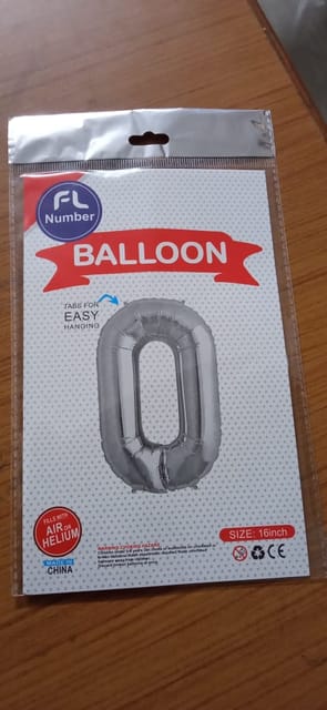 foil number balloon (0) silver