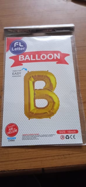 foil letter balloon (B) golden