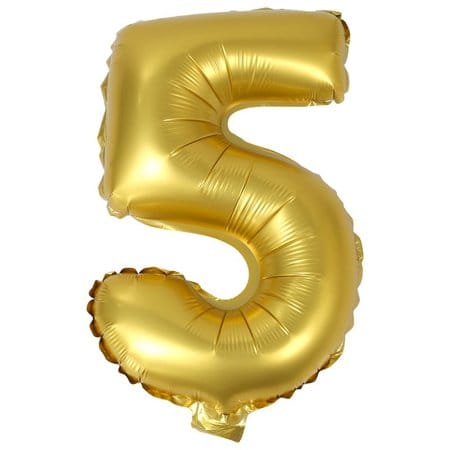 foil number balloon (5) golden