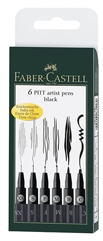 Fabercastell pitt artist pen set of 6