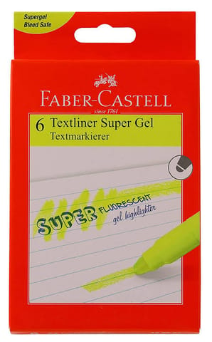 Faber castell gel textliner yellow pack of 6