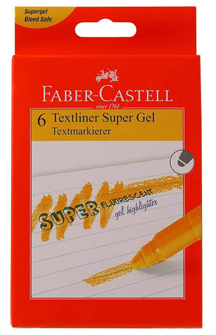 Faber castell gel textliner orange pack of 6