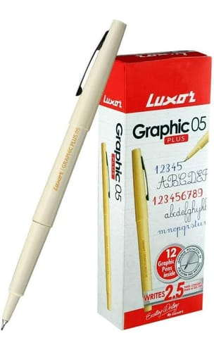 Luxor Graphic pen single colour 12 pcs set