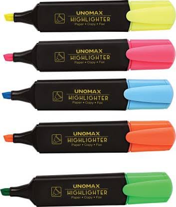 Unomax Highlighter assorted 5 colors set