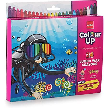 Cello Colour Up Wax Crayons Jumbo 24 shades