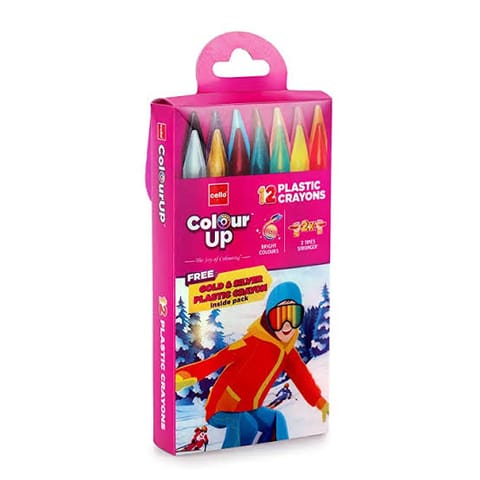 Cello Colour Up Plastic Crayons 12 Shades