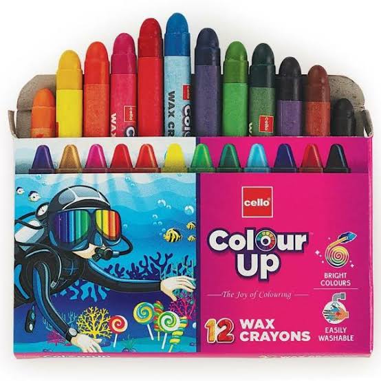 Cello Colour Up Wax Crayons 12 shades