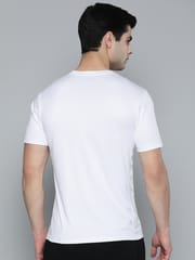 Alcis Men White  Black Typography Striped T-shirt - Quick-Dry