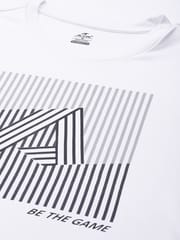 Alcis Men White  Black Typography Striped T-shirt