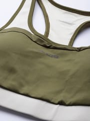 Alcis Women Olive Green Full Coverage Lightly Padded Workout Bra