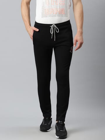 Alcis Men Black Solid Slim Fit Track Pants - Quick-Dry