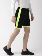 Alcis Men Black Solid Slim Fit Sports Shorts
