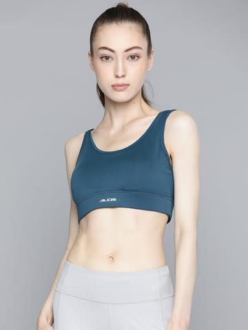 Alcis Teal Blue Workout Bra Full Coverage Lightly Padded