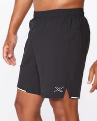 2XU Men's Aero 7" Shorts Black - Silver Reflector - Quick-Dry