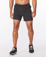 2XU Aero 5" Men's Shorts Black - Silver Reflector - Quick-Dry