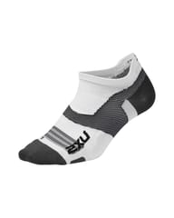 2XU Vectr Ultralight No Show Socks WHT/GRY