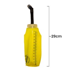 Unived Soft Flask With Straw, Collapsable Hydration Water Bottle, 600ml, Yellow