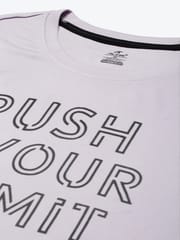 Alcis Men Grey Typography Printed Slim Fit Running T-shirt