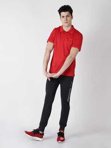 Alcis Men Red Solid T-shirt