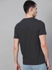 Alcis Men Black Printed Round Neck Running T-shirt - Quick-Dry