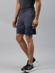 Alcis Men Blue Colourblocked Slim Fit Sports Shorts - Quick-Dry