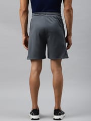 Alcis Men Grey  Black Geometric Printed Slim Fit Sports Shorts - Quick-Dry