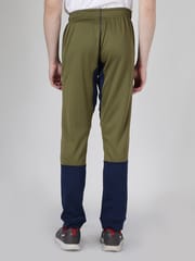 Alcis Men Blue and Olive Brown Running Track Pants - Quick-Dry