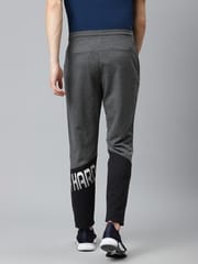 Alcis Men Charcoal Grey  Black Slim Fit Colourblocked Track Pants - Quick-Dry