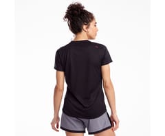 Saucony Women's Stopwatch Black Short Sleeve Running Top - Quick-Dry