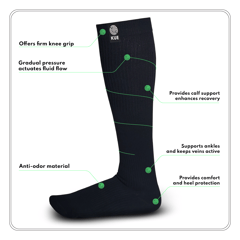 KUE Graduated Compression Socks - Black