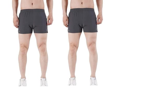 NAVYFIT Men's Running, Gym, Yoga, Sport Work Out Active Wear Shorts (MRS05) (Pack of 2) Dark Grey