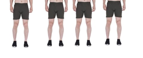 NAVYFIT Men's Running, Gym, Yoga, Sport Shorts (MRS01) (Pack of 4) Olive Green
