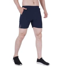 NAVYFIT Men's Running, Gym, Yoga, Sport Shorts (MRS01) (Pack of 4) Navy Blue