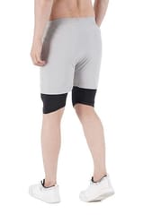 NAVYFIT Men's Running Active Wear Double Layer Shorts (MRS06) (Pack of 4) Light Grey