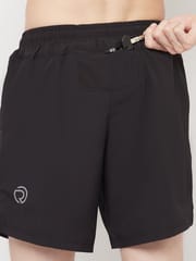 TRUEREVO 7" 2 in 1 Running Sports Shorts for Men - Dark Black