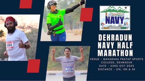 Dehradun Navy Half Marathon 2023 (10th Edition): 22nd October 2023: 5.30 A.M. IST
